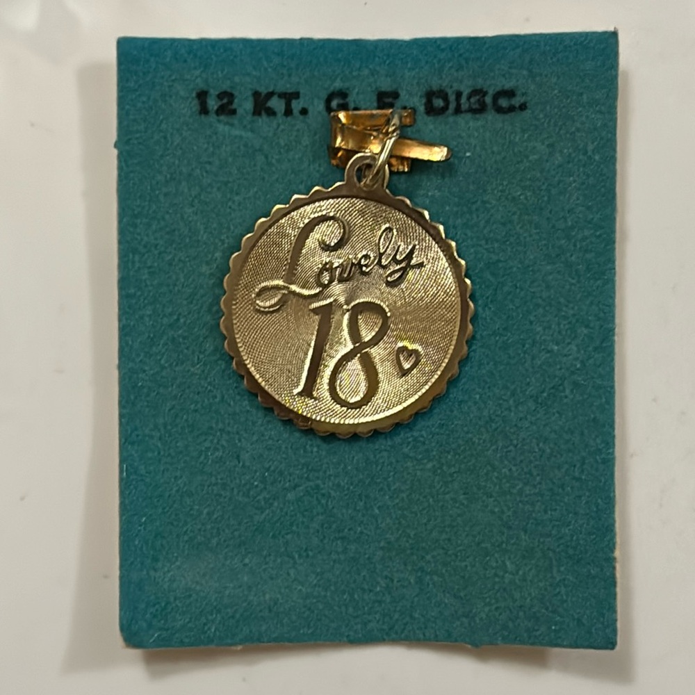 Vintage 12 kt gold filled Charm/Pendant “Lovely 18”